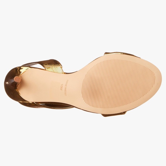 Nine West Golden Itzel dress mirrored sandals size 8 No Box - Picture 6 of 15